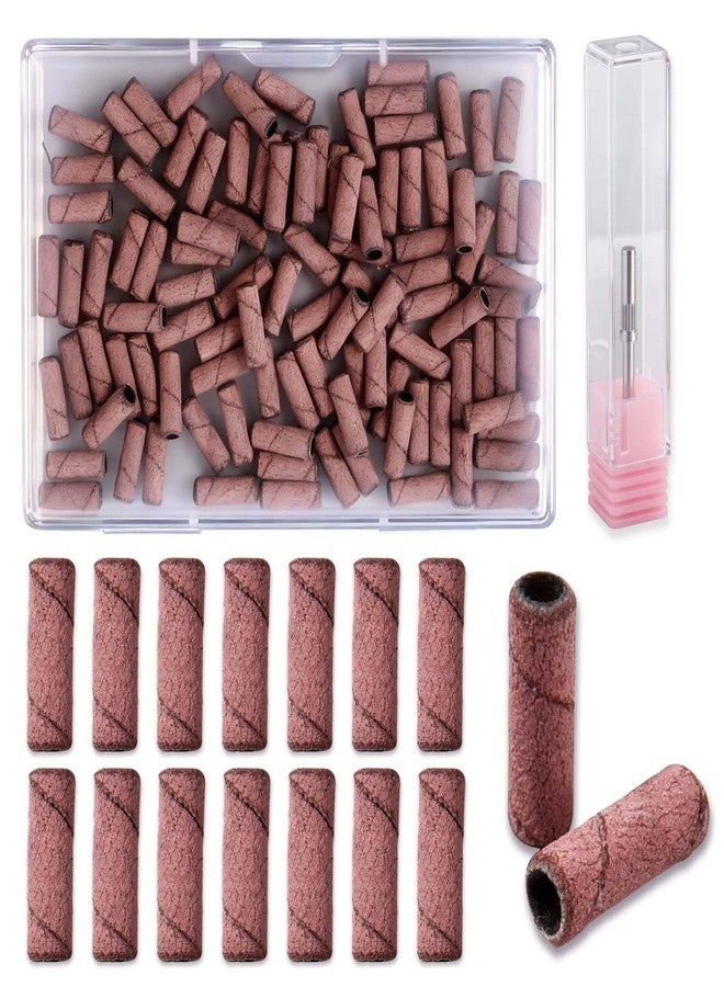 SPEEDWOX 100 Pcs Nail Drill Bits with 3.1mm Mandrel Bit 240 Grit Extra Fine Small Sanding Bands for Acrylic Nails, Gel Polish Removing, Shaping, Professional Manicure & Pedicure Kit - Image 1